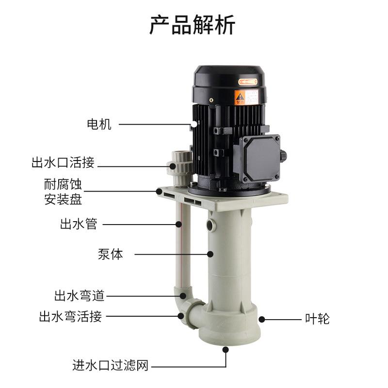 塑料化工泵立式耐酸碱液下泵防腐蚀槽内立式泵喷淋塔脱硫泵循环泵