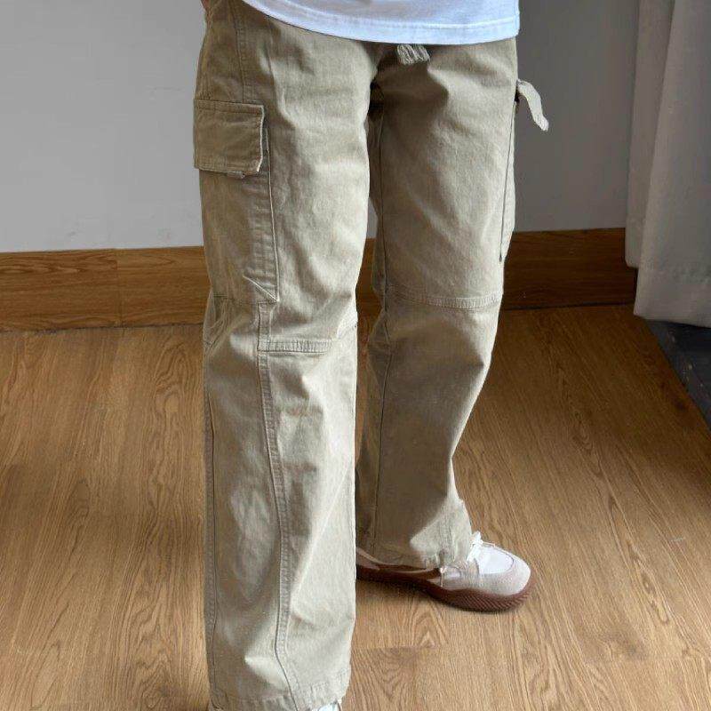 日系覆古多口袋工装裤男女春秋季新款潮牌宽松直筒阔腿休闲 长裤