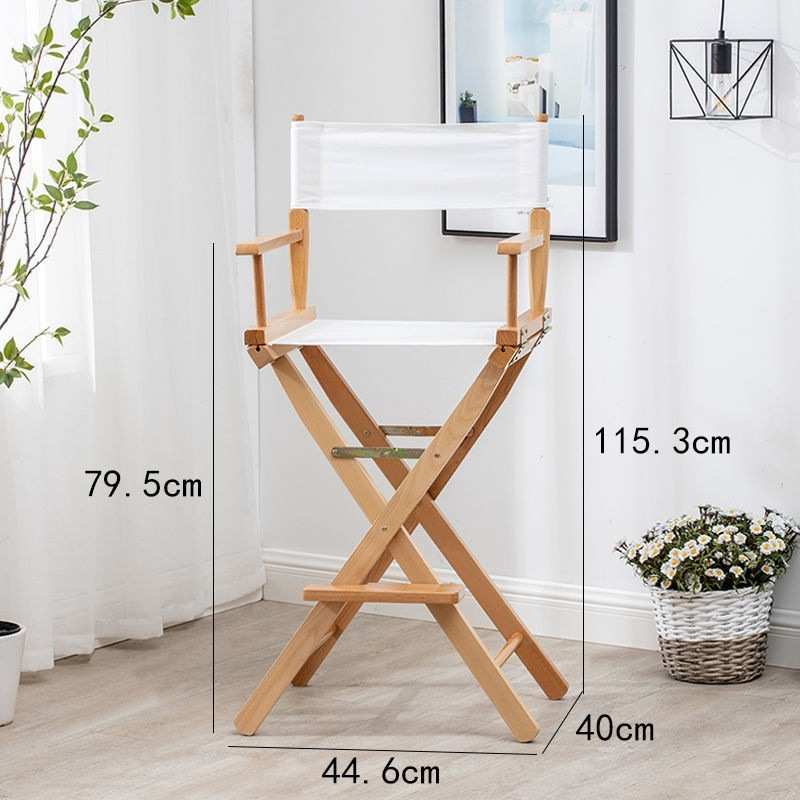 JGP1实木折叠导演椅户外帆布靠背休闲露营椅吧台椅摄影椅子化妆高