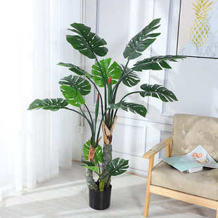 北欧风仿真植物龟背盆景客厅家用室内植物装饰大型绿植植被摆件品