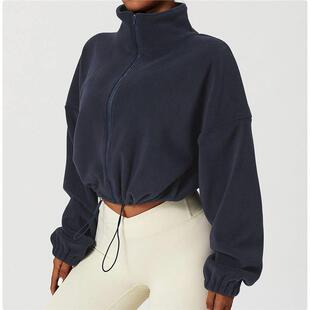 Women'S Full Zip Fleece Jacket Stand Collar Winter Warm