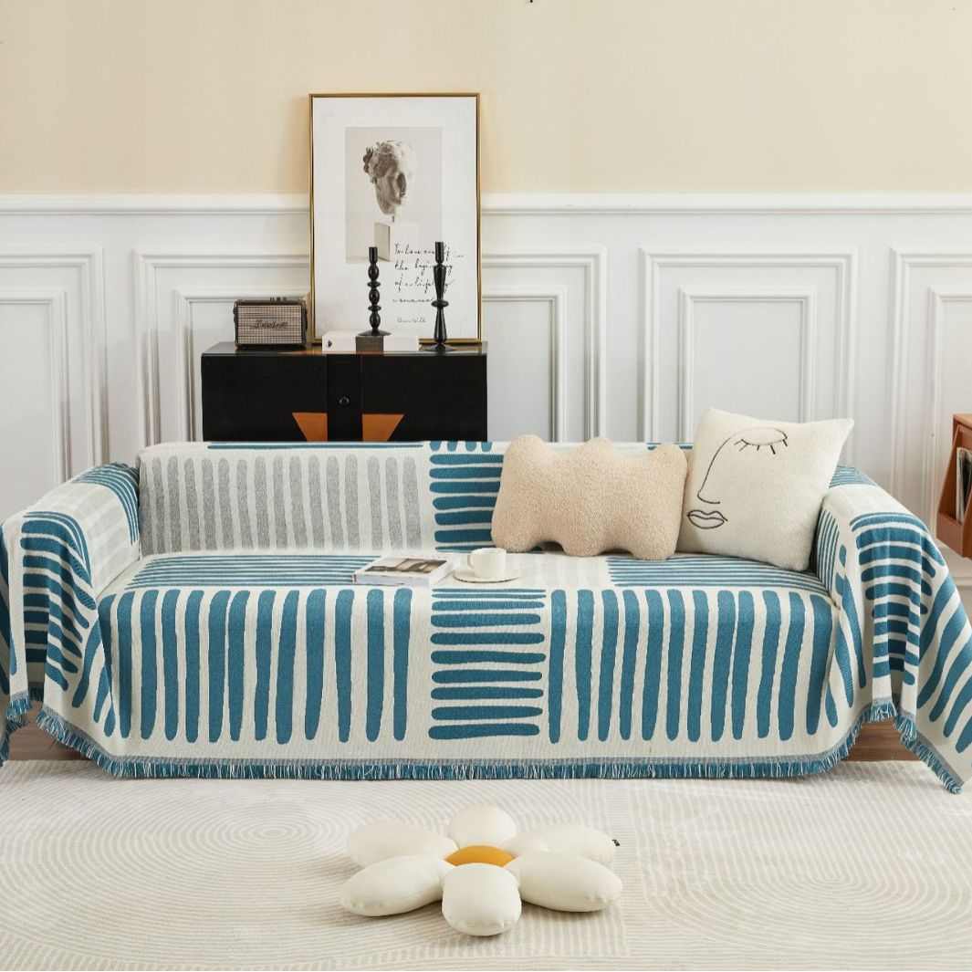 伊缦琪韵桌布多功能沙发巾盖巾几何现代简约厚实双面可用工厂直供