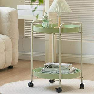 北欧沙发边几家用客厅奶油风小推车简约小户型茶几设计置物收纳架