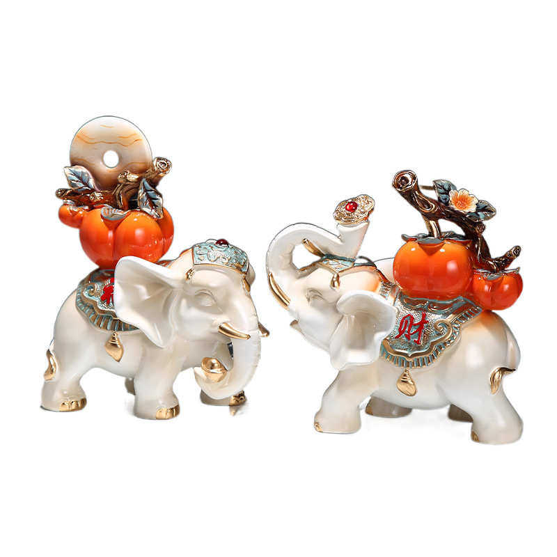 事事如意财福大象摆件一对创意家居玄关客厅电视柜轻奢高档装饰品,家居饰品,装饰摆件,淘宝优惠券,粉丝福利购,淘宝优惠卷