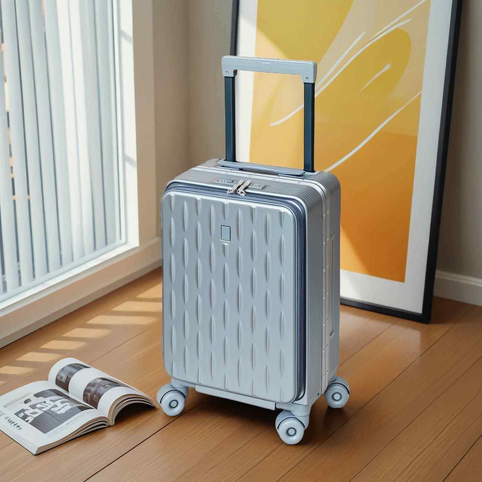 正品成都发货大容拉量行李箱2025新款男侧前开 盖旅码行箱女24寸