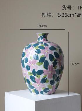 高档U面FURNA青花瓷陶瓷花瓶新中式桌摆件绝A美客厅插花高级感艺