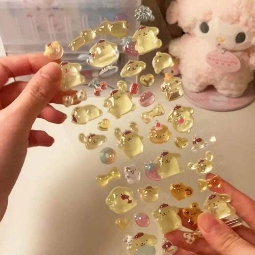 布丁狗水晶贴纸装饰品卡通可爱日系手机平板电脑3D立体浮雕小贴画