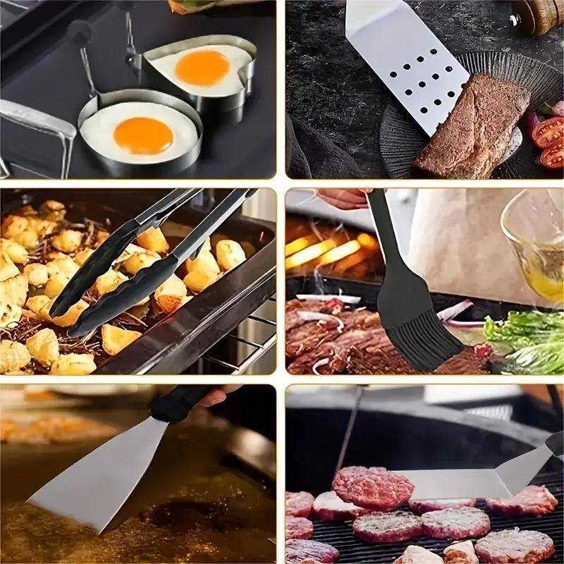 现货不锈钢烧烤工具套装料理铲烧烤铲铁板烧工具BBQ组合烤具