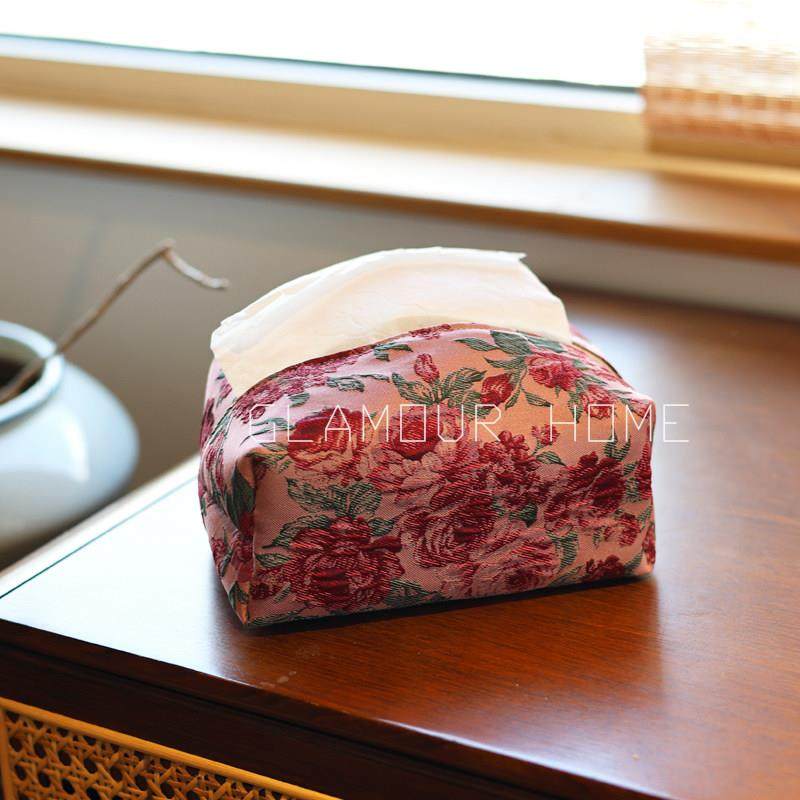 覆古浮雕红玫瑰纸巾盒车载纸巾袋抽取式卫生纸收纳套客厅餐桌高级,收纳整理,纸巾套,淘宝优惠券,粉丝福利购,淘宝优惠卷
