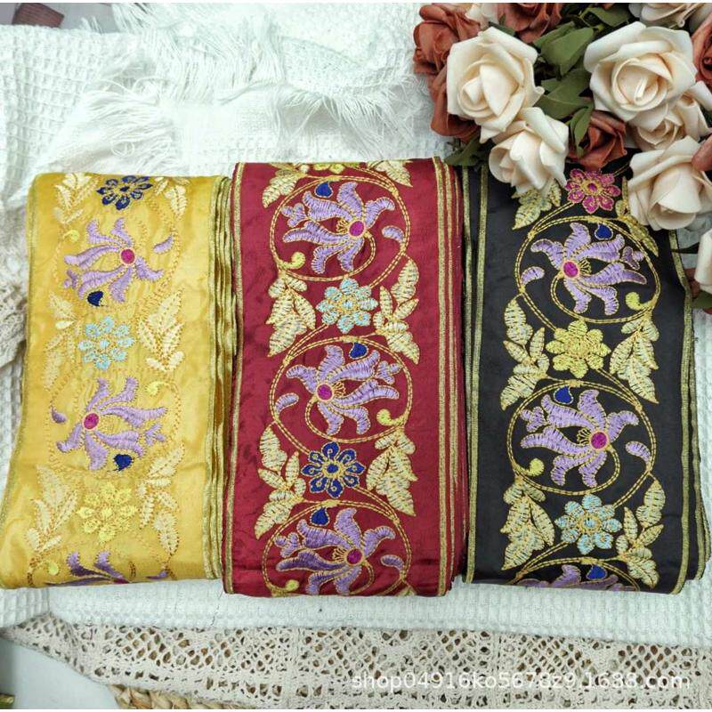 花边新款国风锦缎12cm袋民族风手工花边宽花边刺绣收纳电脑辅料,居家布艺,花边,淘宝优惠券,粉丝福利购,淘宝优惠卷