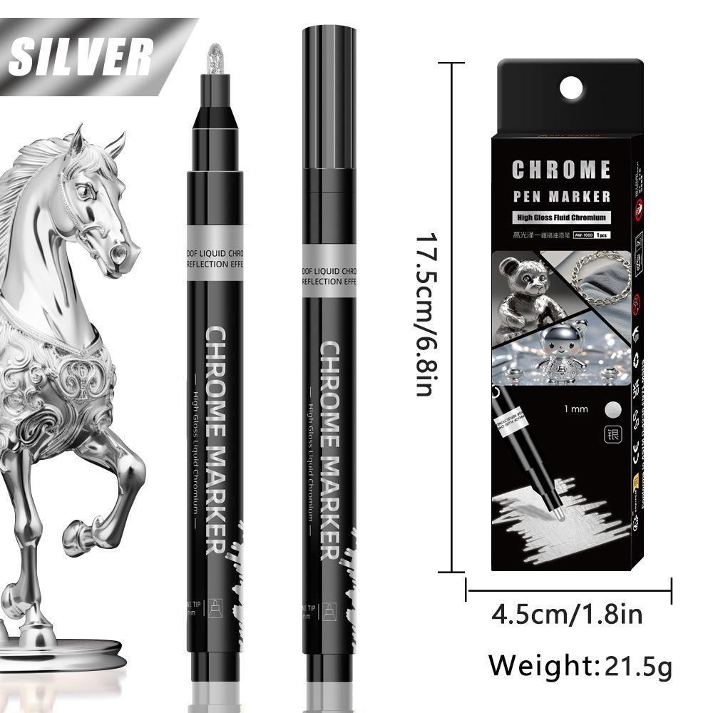 汽车电镀镀铬中网装饰车身亮条划痕氧化修复补漆笔马克笔喷漆镜面