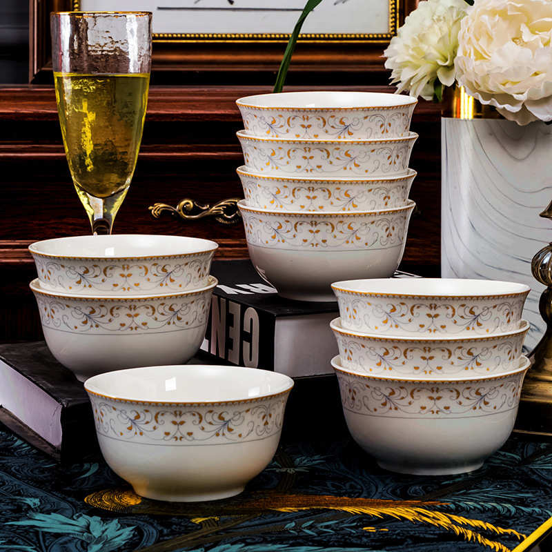 碗碟套装欧式 景德镇陶瓷餐具碗盘 简约家用 骨瓷碗盘子陶瓷 礼品