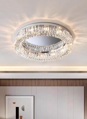设计师款水晶吸顶灯圆形客厅卧室灯现代轻奢高端大气奢华餐厅灯