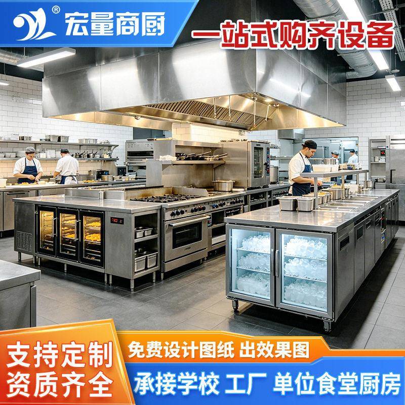 会所厨房设备酒店后厨餐饮设备机关位员工厨房餐饮厨具全套设备