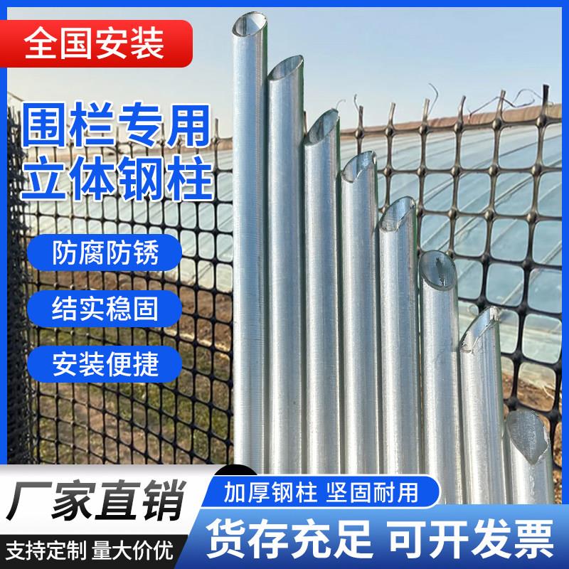 尖头围栏立柱杆拦鸡网地桩镀锌钢管空心圆管方管爬藤葡萄架支撑杆图片