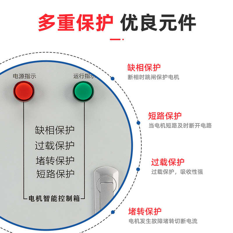三相堵转配电箱电气风机水泵控制柜低压缺相保护一控一过载控制箱