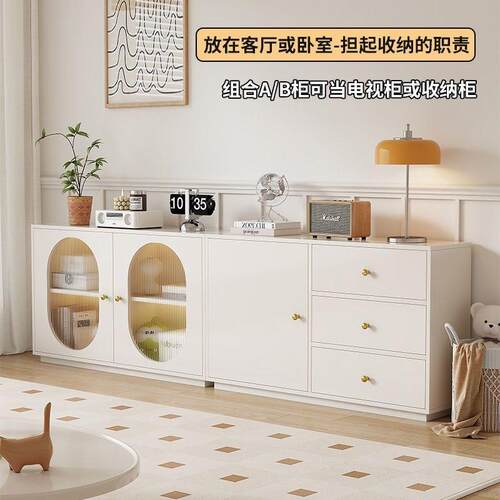 收餐柜靠墙简约水柜家用厨边房碗具柜法式纳客13厅储茶物柜小户型