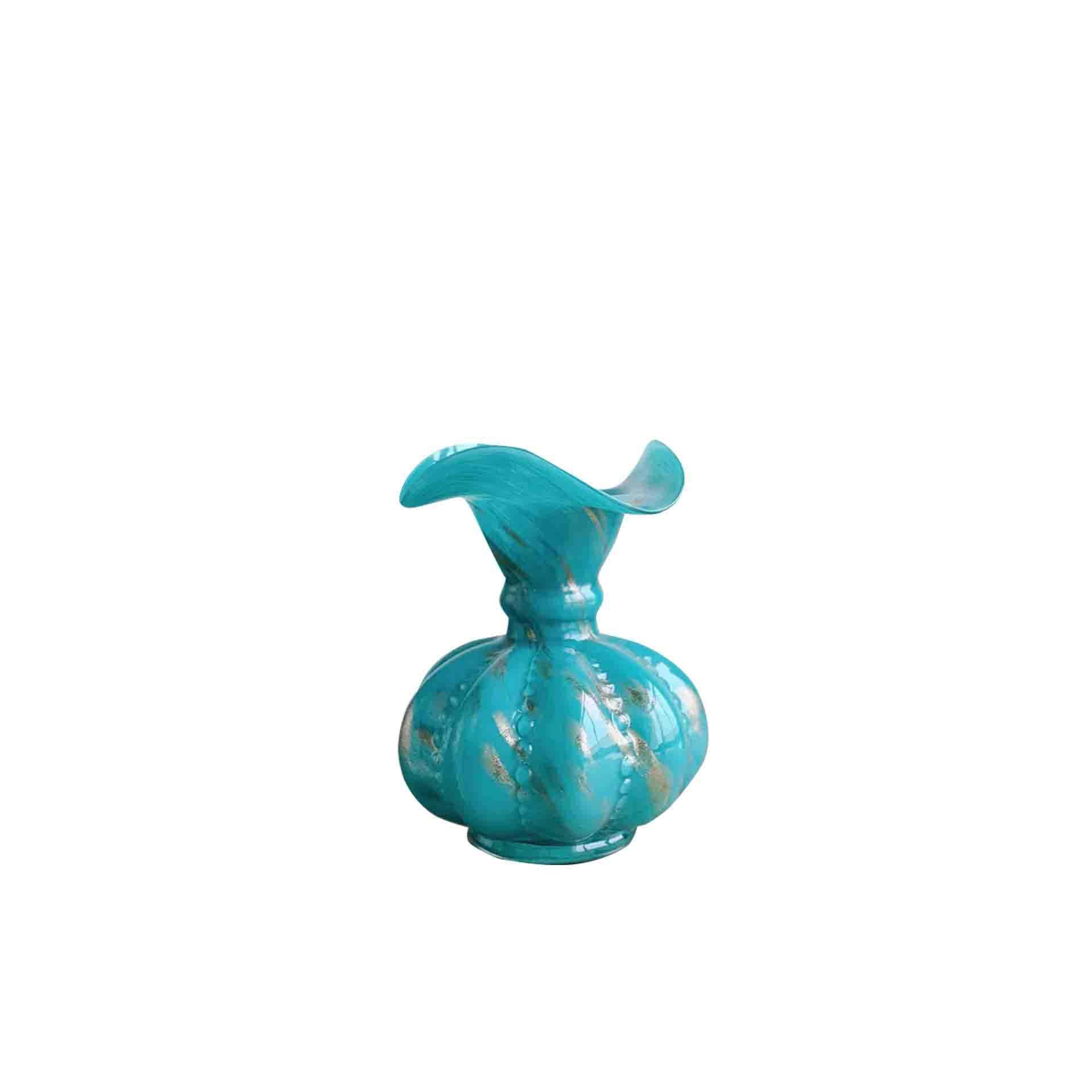 中古风复古芬顿南瓜纹瓜珠瓶金星手工花瓶水培插花玻璃装饰品摆件