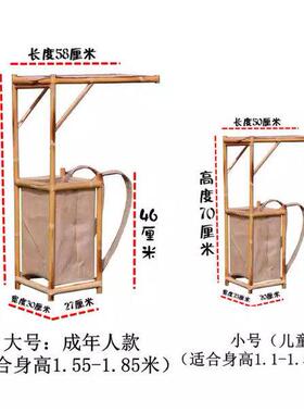 竹制背箱摄影汉服表演道具行脚僧背箱书生背篓背筐节日卖货郎