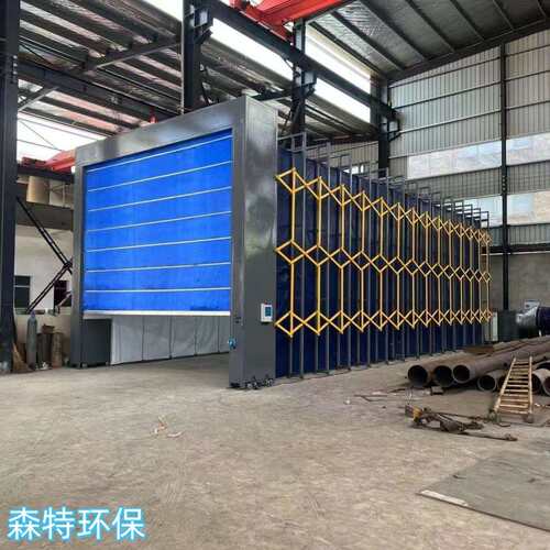 移动式森缩喷漆房电动折叠轨道式工业打磨晾干房油漆房伸缩环保房
