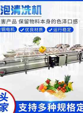 果蔬气泡清洗机商用水果蔬菜清洗设备预制菜净菜全自动洗菜机器