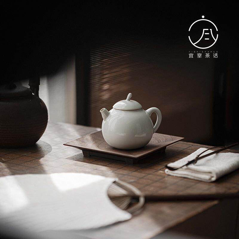 宜室茶话 原土色古青手工梨壶 功夫茶具小号陶瓷泡茶壶单壶带过滤