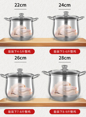 不锈钢不粘锅容量加厚加深卤肉桶