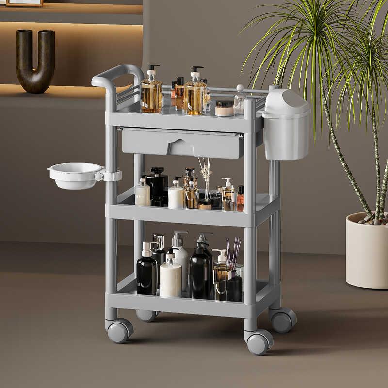 芙蕾米美容院专用小推车置物架移动工具收纳层架子美甲店仪器多功能收纳柜床笠拉车