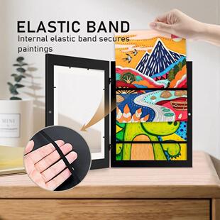 A4翻盖储存式画框Kids Art Frames 磁性储存画纸画框儿童木制相框