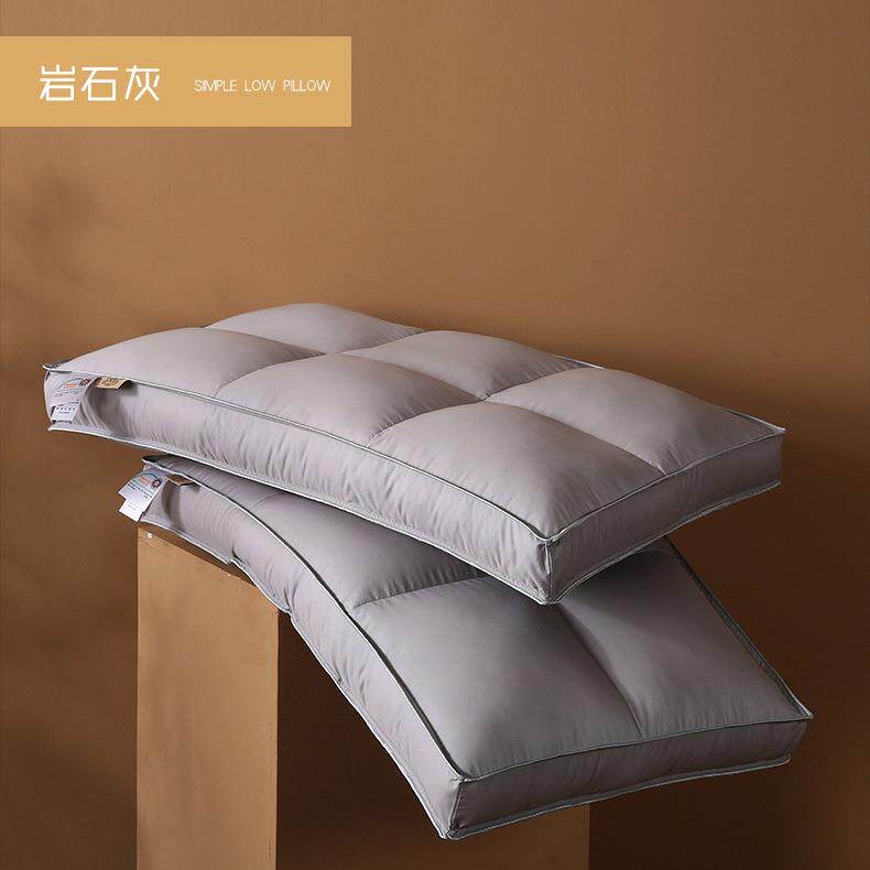 纯棉面料低枕头扁平80支贡缎立体羽丝绒多色方形枕芯