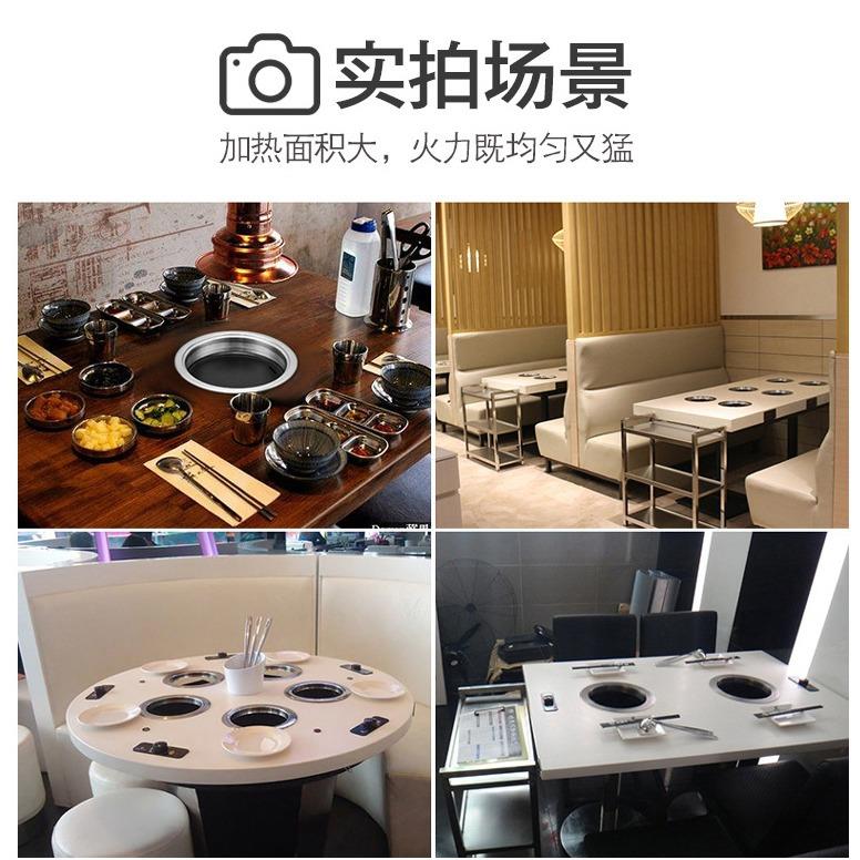 下排风镶嵌式圆形电烤炉子嵌入式电加热烧烤机烤肉锅电烤盘铁板烧