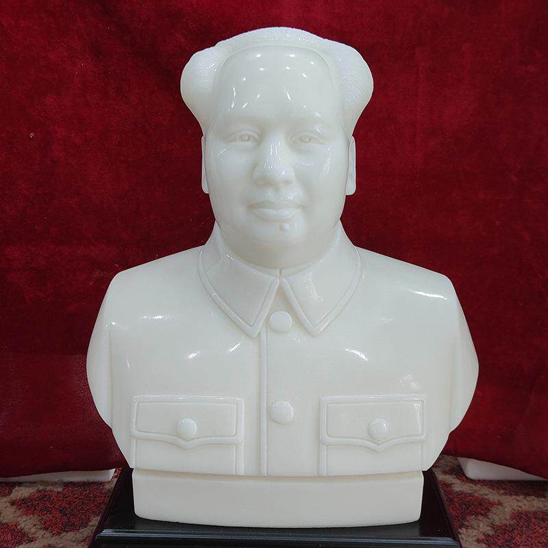 石雕汉白玉工艺品伟人雕像毛主席半身胸像小型办公桌名人摆件厂家