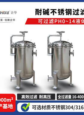 电化学抛光耐压水处理化学药液锁帽式滤芯式304/316不锈钢过滤器