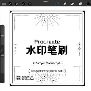 【1.0】Procreate水印笔刷 png水印框 ByebyeShop小靳的水印