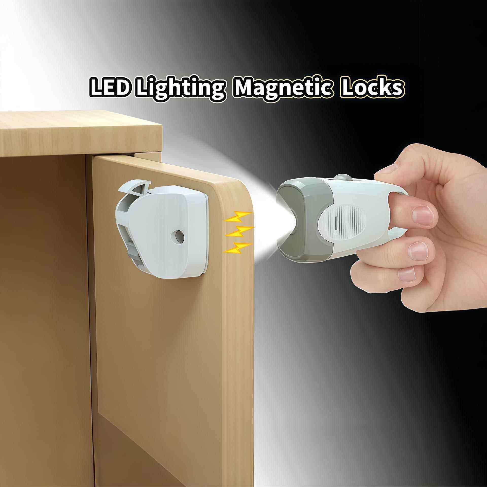 儿童安全锁隐形柜子柜门锁磁吸抽屉扣防宝宝开柜子免打孔抽屉锁