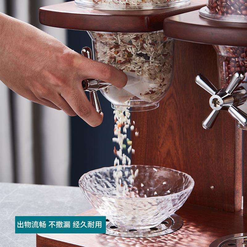 跨境 自助餐木座麦片机 燕麦谷物分配器五谷杂粮收纳分离器储物罐