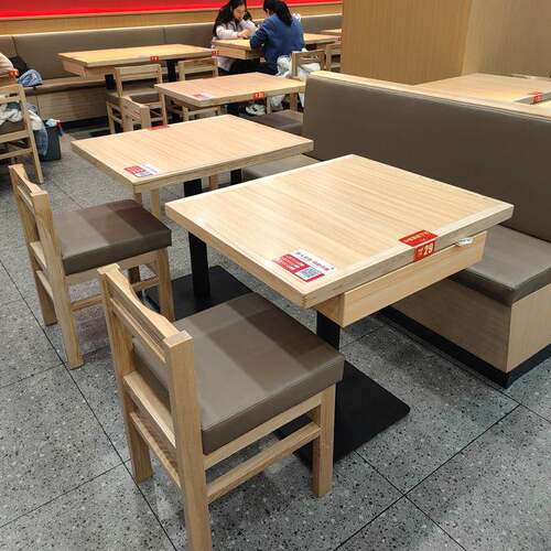 米村拌饭同款面馆编藤餐桌椅饭店寿司店卡座沙发商用餐桌商用卡座
