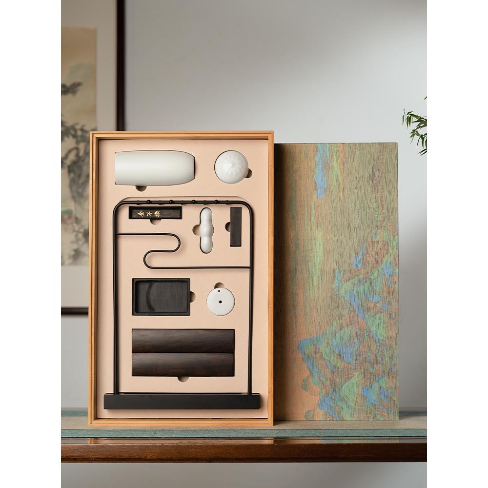 高档善毛琏湖笔 文房四档宝套装初学者笔书法高笔纸砚文房四宝精