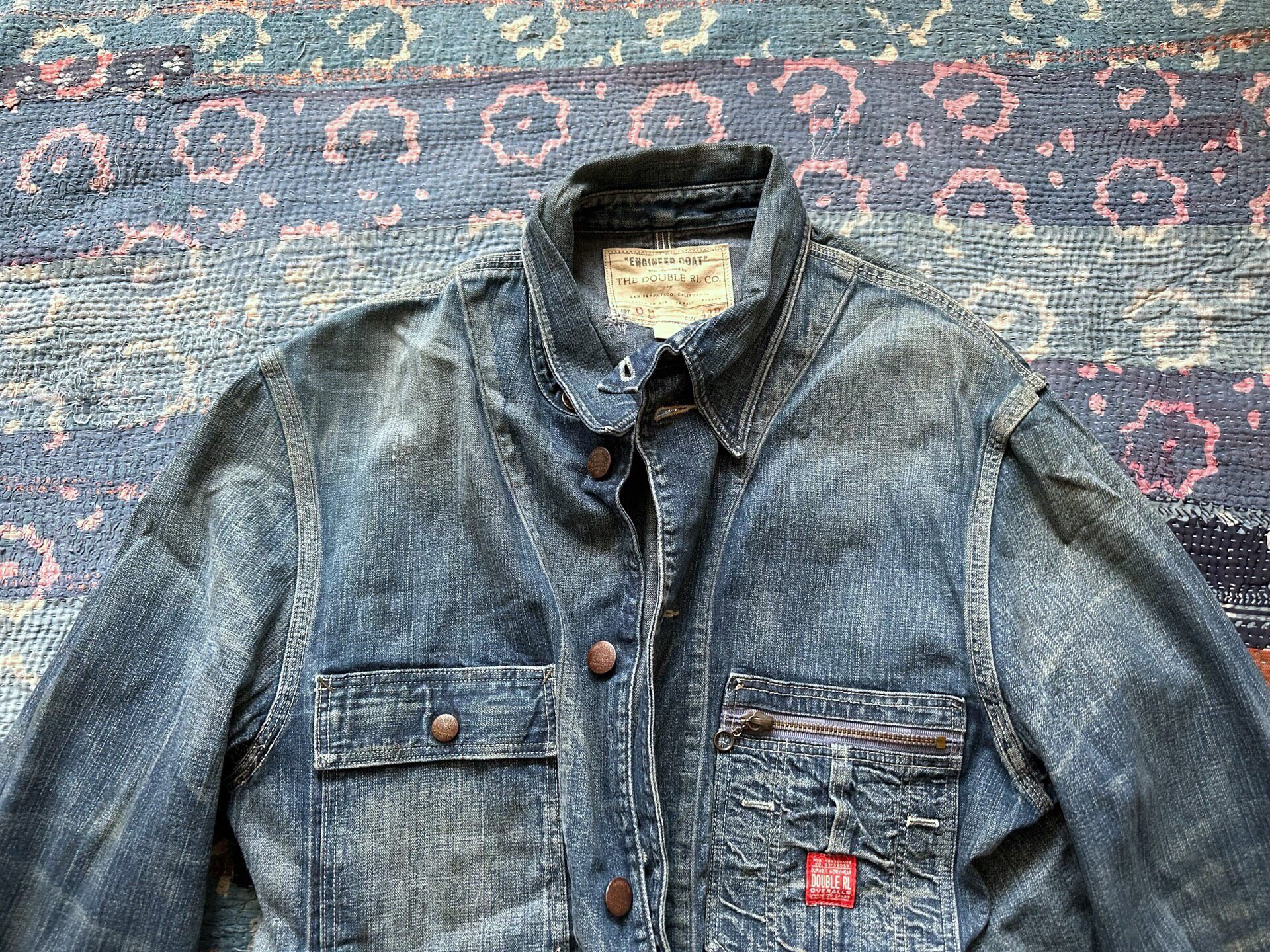 RRL Washed Aged Denim Jacket — back