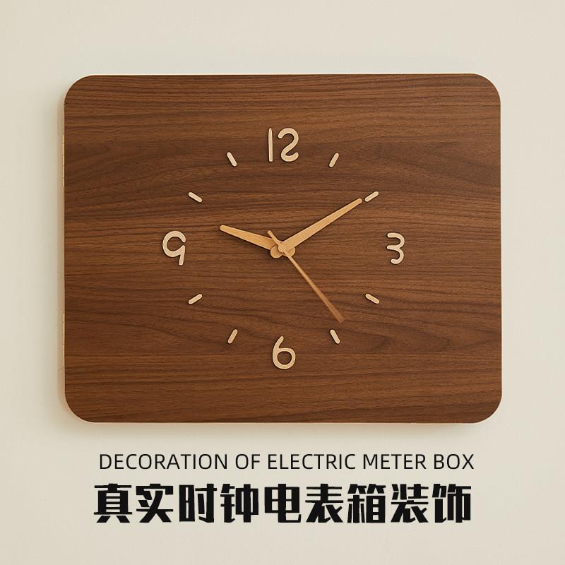电表箱NUM装饰画2025新款带钟钟表挂挂画电闸配钟电盒箱遮挡时免