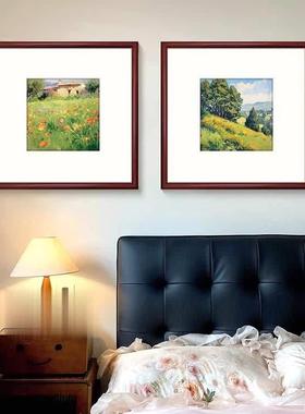 《心栖绿》轻法式天春绿色花卉客厅装野饰画中风景卧室床头ZCA古