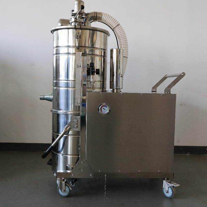 04不锈钢整机工业吸尘器配120升旋风不锈钢桶可远程启停变频防爆