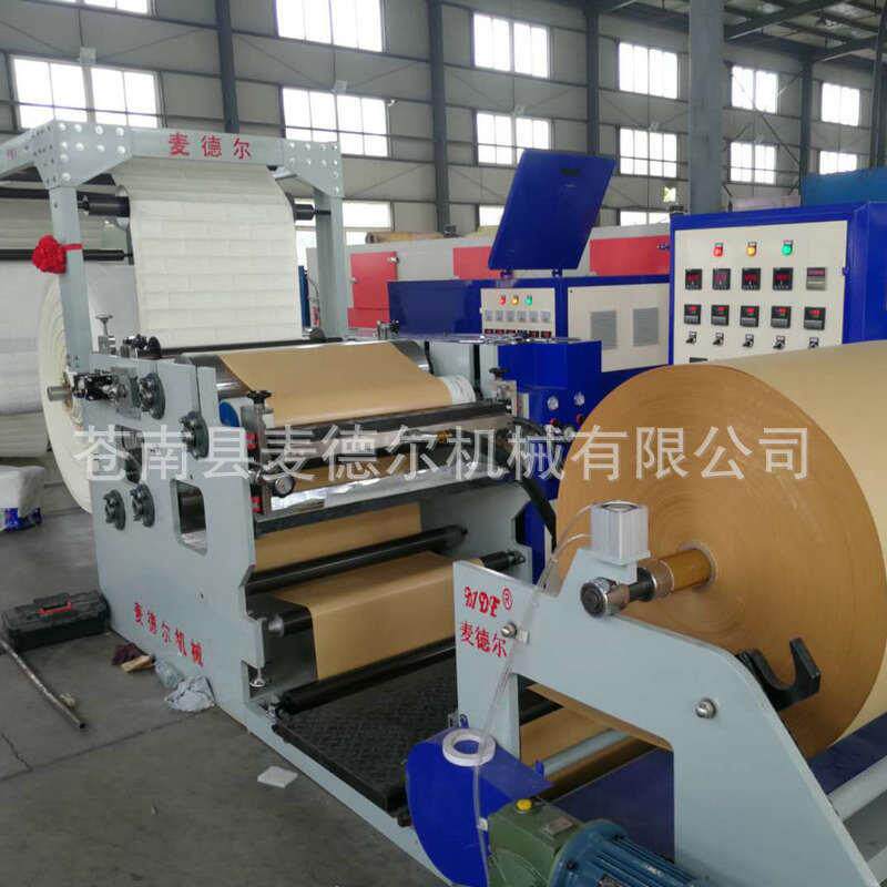 麦德尔3D壁纸墙贴涂布修边一体机1600型桥架式涂布复合机
