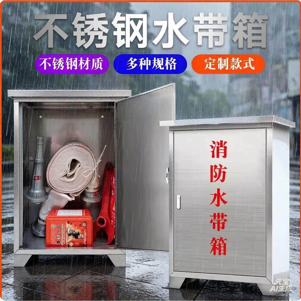不锈钢消防水带箱加厚室外消防器材箱304壁挂式防雨消防箱子整套