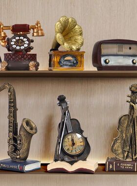 欧式怀旧风复古摆件留声机收音机家居客厅小摆设餐厅酒柜装饰品