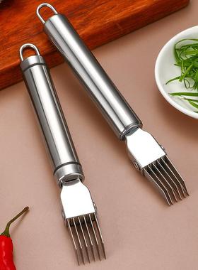 430不锈钢葱刀创意切葱器家用多功能 切葱段葱丝辣椒蒜头厨房工具
