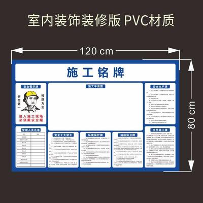 装修装饰公司施工铭牌工地标识牌警示牌工程进度表水电工岗位制度