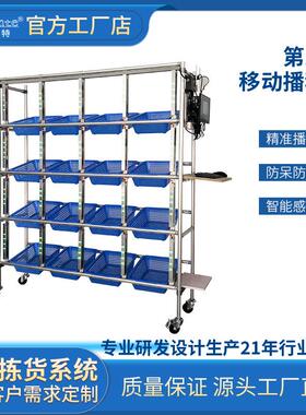 线边仓安灯系统电商摘取式移动分播系统plt自动货架分拨机