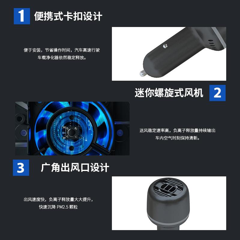 迷你车载负离子空气净化器除甲醛烟味异味pm2.5汽车点烟