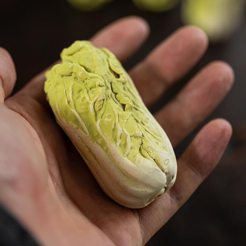 宇轩紫泥大白菜茶宠物茶桌饰品精品可以养茶具配件茶艺茶玩茶盘饰